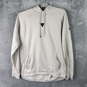 Under Armour Project Rock ColdGear Hoodie Men's Large Stone Cream Dwayne Johnson